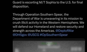 美国宣称连扣两艘油轮，其中一艘悬挂俄罗斯国旗